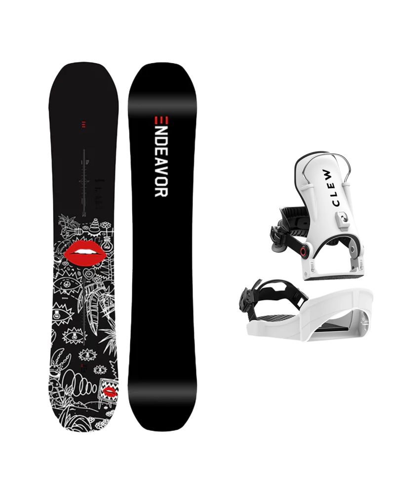 SET ENDEAVOR Ranger x Lee McConnell W25 x Legaturi Snowboard CLEW Independence 1.0 2027 - White
