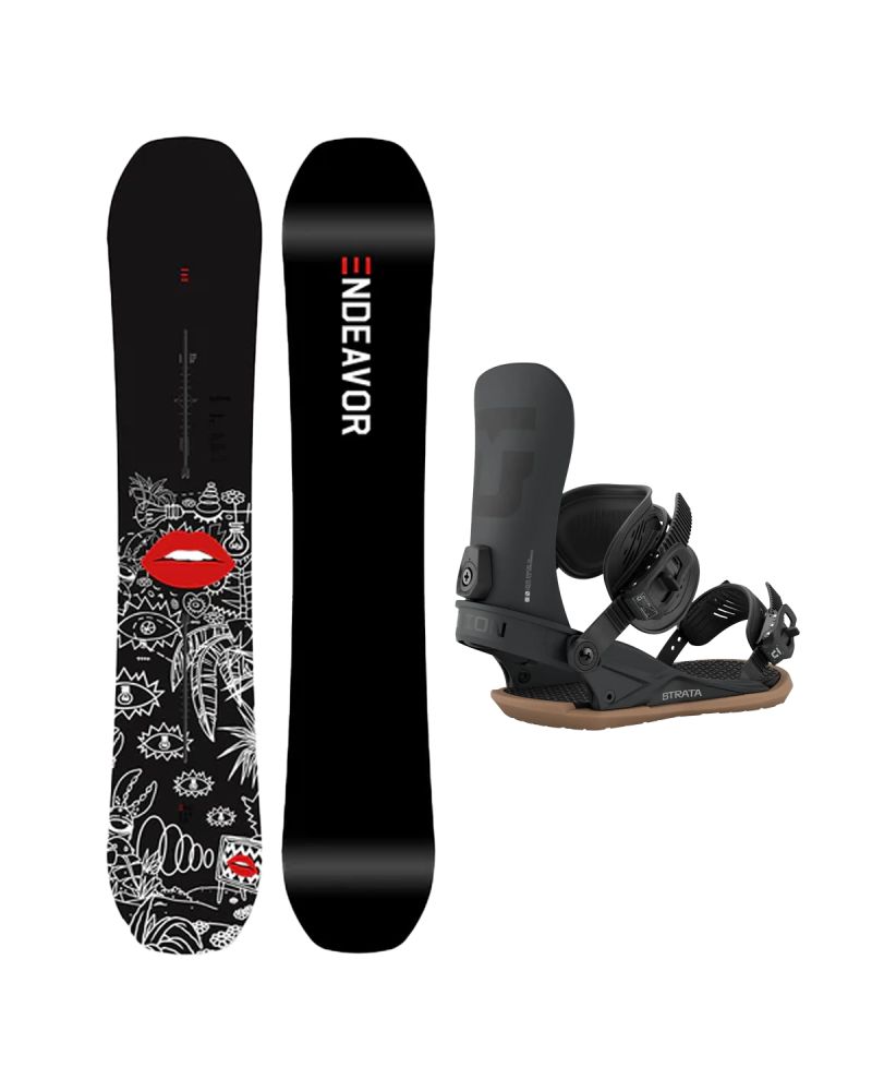 SET ENDEAVOR Ranger x Lee McConnell W25 x Legaturi Snowboard UNION Men's 2027 STRATA Black