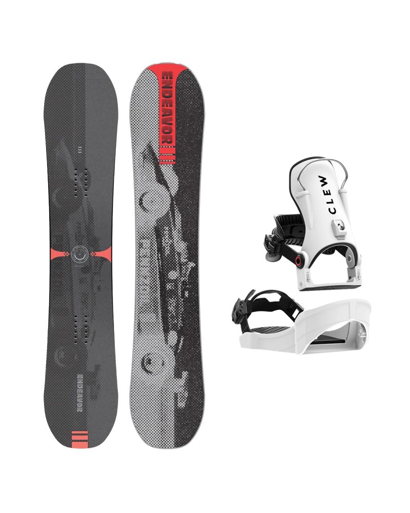 SET Placa Snowboard ENDEAVOR - Sentinal 2026 x Legaturi Snowboard CLEW Independence 1.0 2027 - White