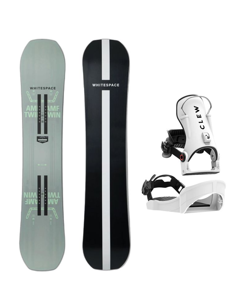 SET Placa Snowboard WHITESPACE - AMF Twin A 2027 144 + Legaturi Snowboard CLEW Independence 1.0 2027 - White