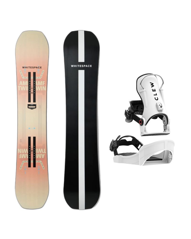 SET Placa Snowboard WHITESPACE - AMF Twin B 2027 + Legaturi Snowboard CLEW Independence 1.0 2027 - White