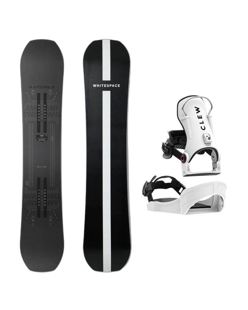 SET Placa Snowboard WHITESPACE - AMF Twin C 2027 + Legaturi Snowboard CLEW Independence 1.0 2027 - White