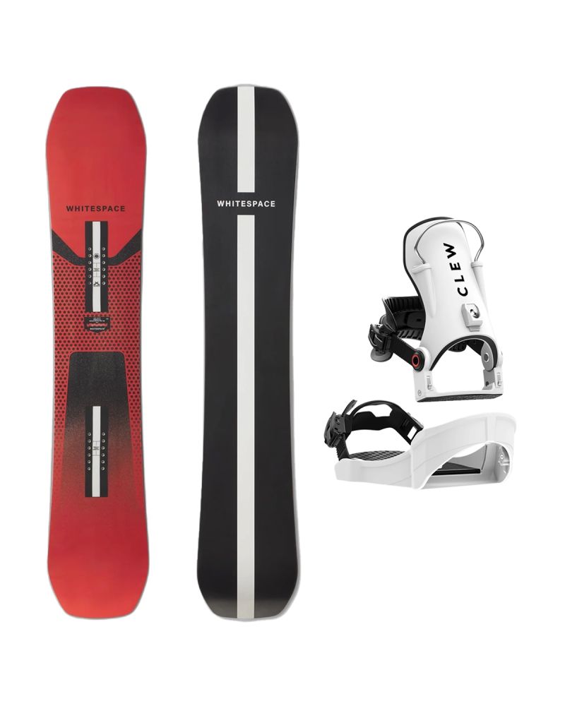 SET Placa Snowboard WHITESPACE - Freestyle SHAUN WHITE Pro A 2027 + Legaturi Snowboard CLEW Independence 1.0 2027 - White