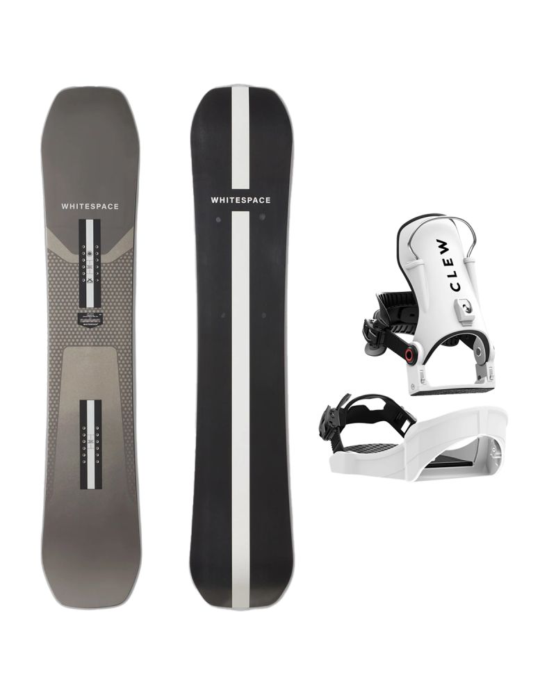 SET Placa Snowboard WHITESPACE - Freestyle SHAUN WHITE Pro B 2027 - 158 + Legaturi Snowboard CLEW Independence 1.0 2027 - White