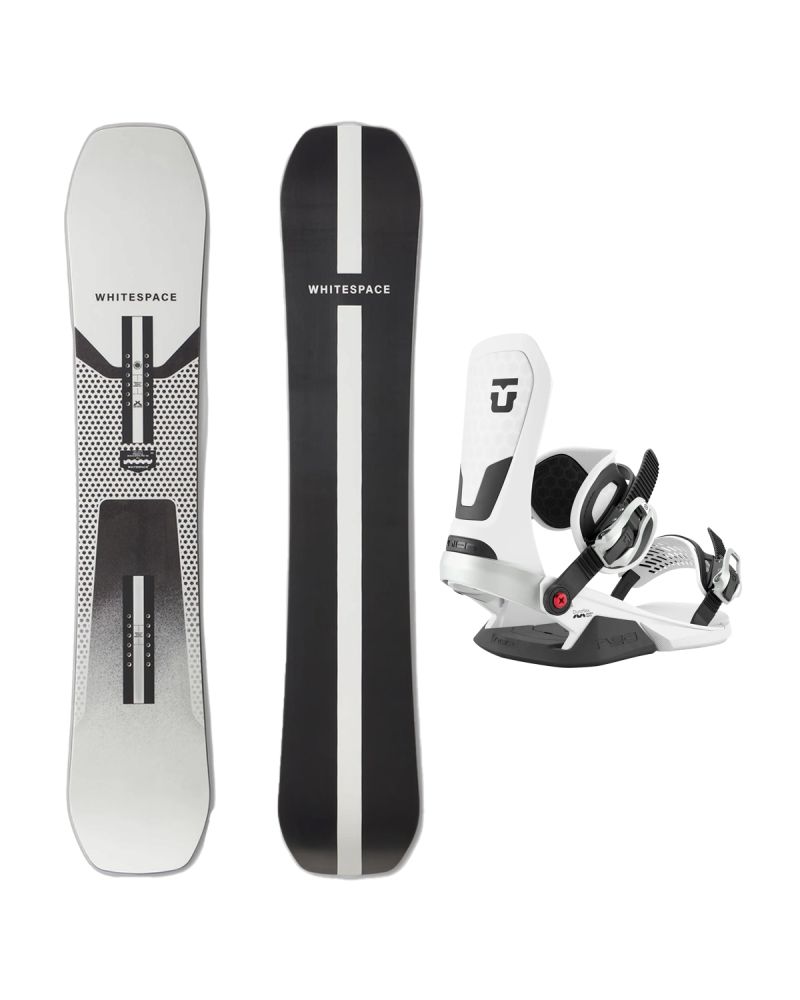 SET Placa Snowboard WHITESPACE - Freestyle SHAUN WHITE Pro C 2027 - 156 + Legaturi Snowboard UNION Unisex 2027 NEO White