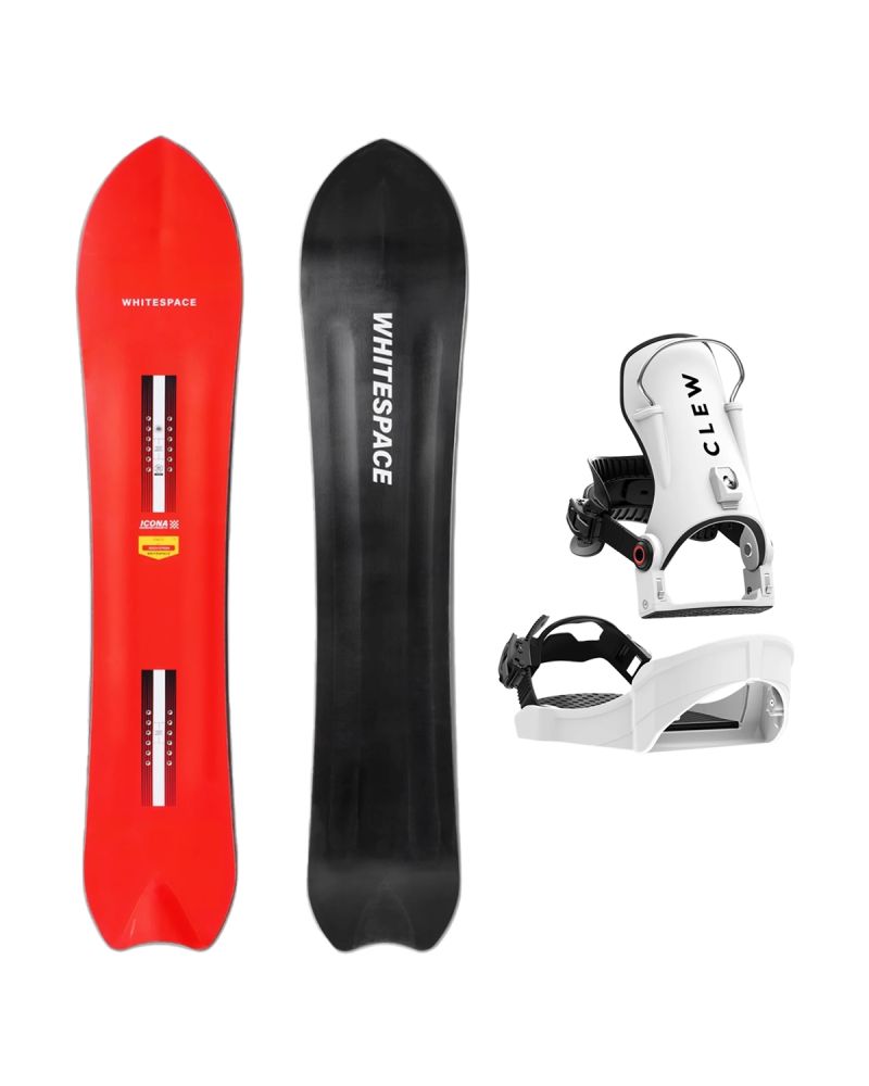 SET Placa Snowboard WHITESPACE - ICONA A 2027 - 157 + Legaturi Snowboard CLEW Independence 1.0 2027 - White
