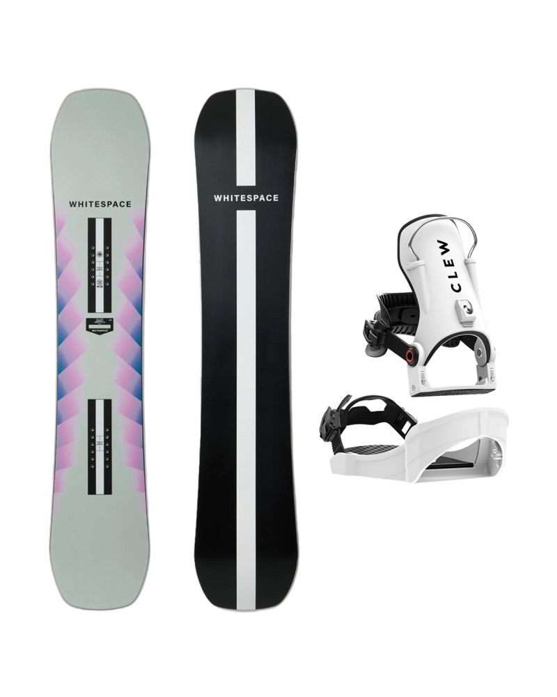 SET Placa Snowboard WHITESPACE - Womens Freestyle Pro A 2027 + Legaturi Snowboard CLEW Independence 1.0 2027 - White