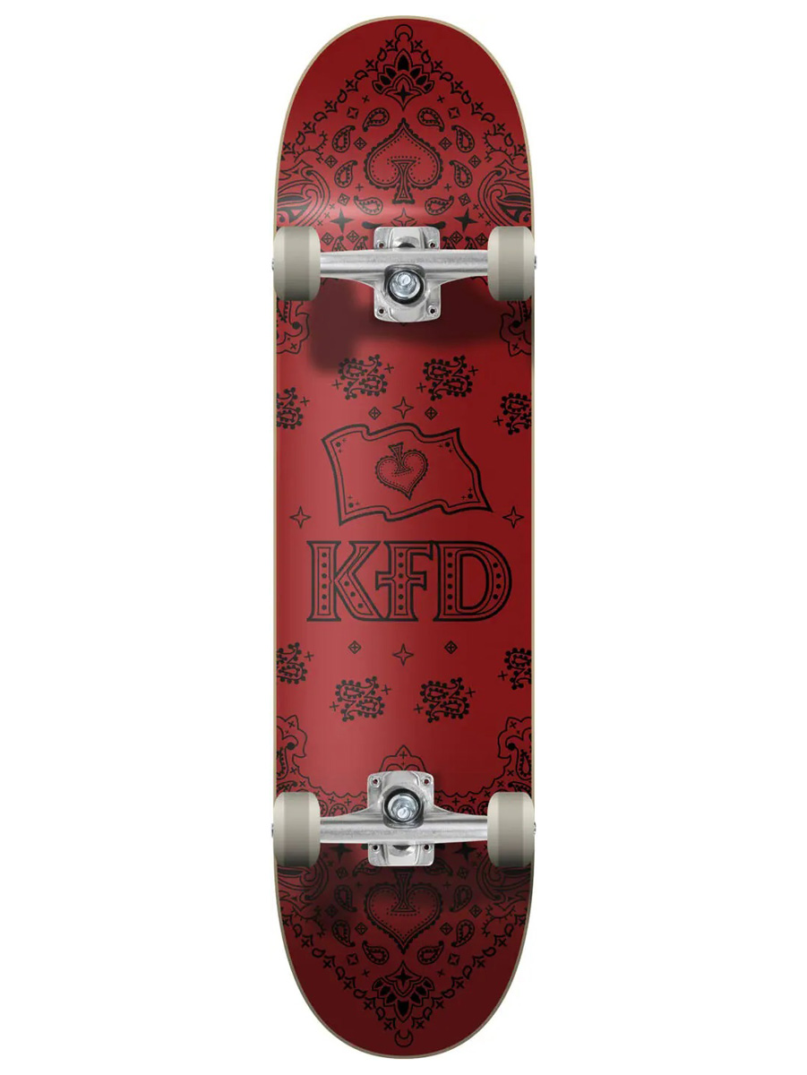 Skateboard Complete KFD Bandana Crimson 7.75