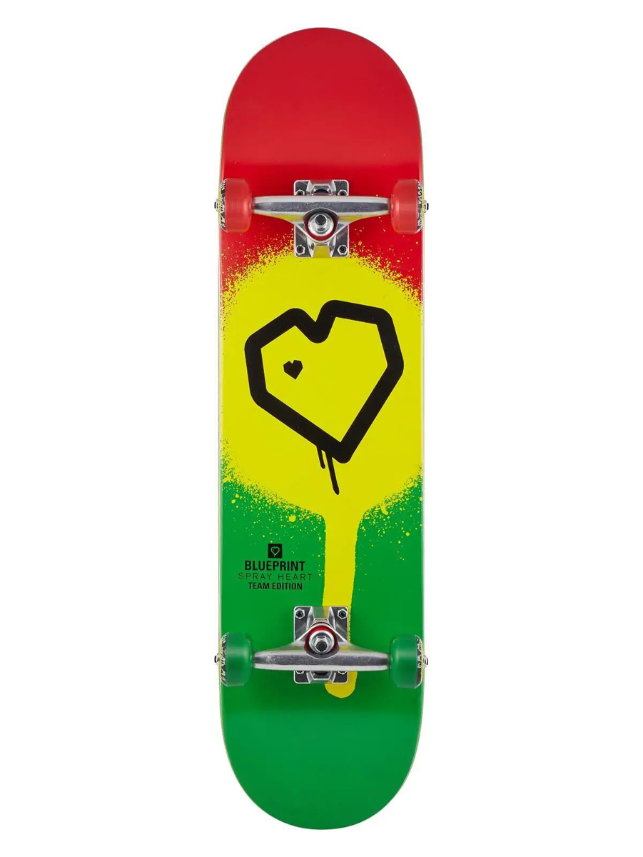 Skateboard Complete Blueprint Spray Heart V2 Rasta 8