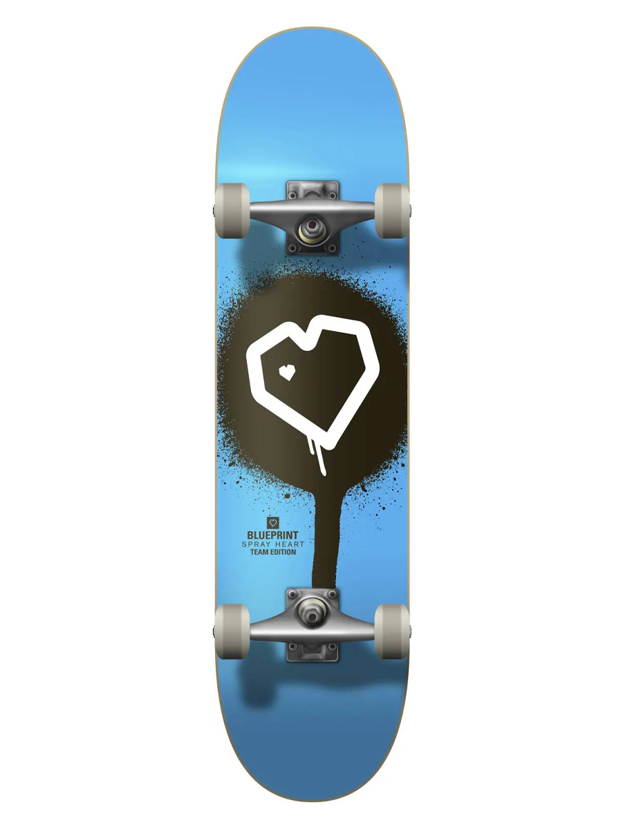 Skateboard Complete Blueprint Spray Heart V2 Albastru/Negru/Alb 7
