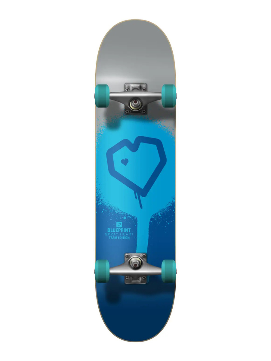 Skateboard Complete Blueprint Spray Heart V2 Argiuntiu 7.75