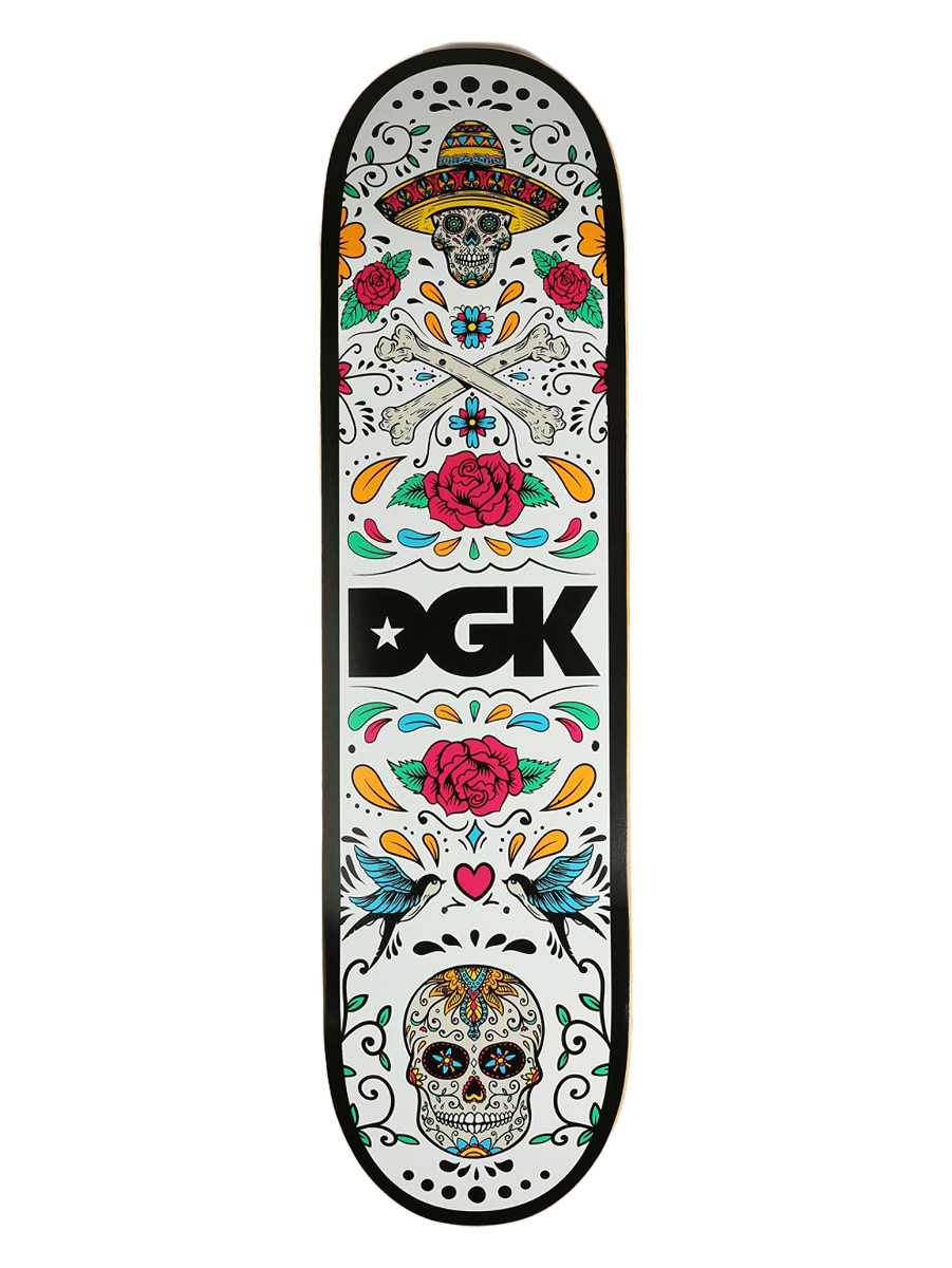 Skateboard Deck DGK Calaveras White Pink 8.25