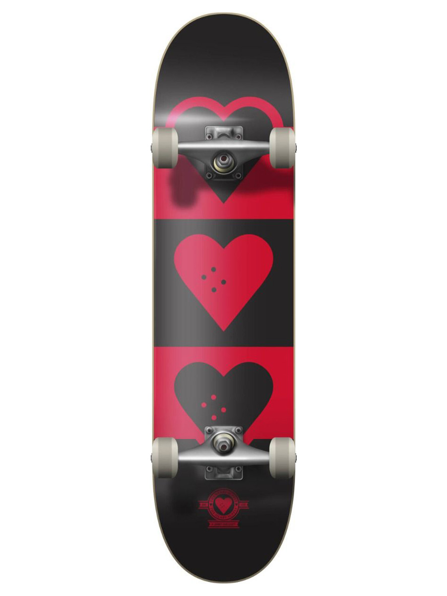 Skateboard Complete Heart Supply Quadron Logo Red 8.25