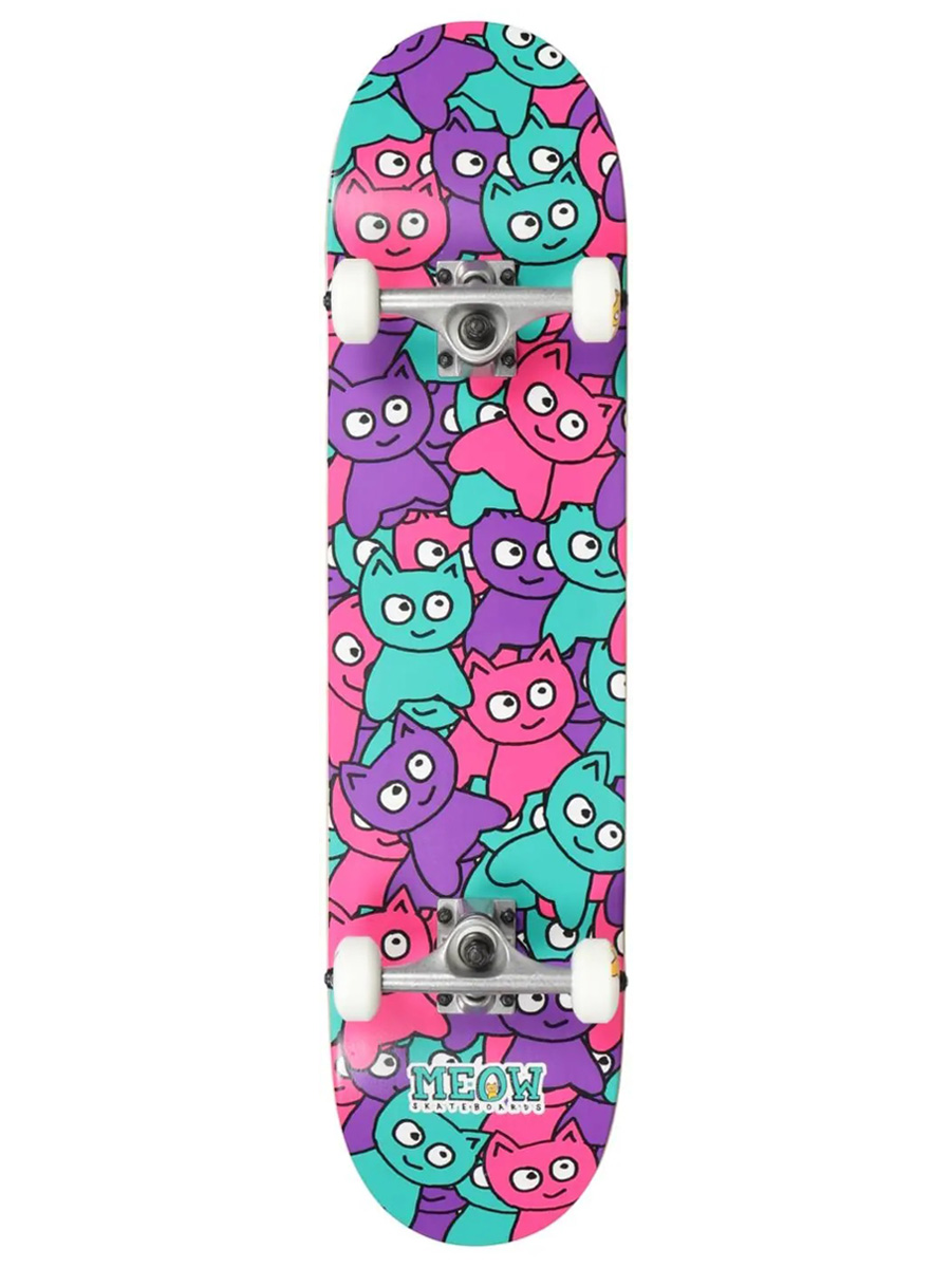 Skateboard Complete Meow Sticker Pile Mov 7.75