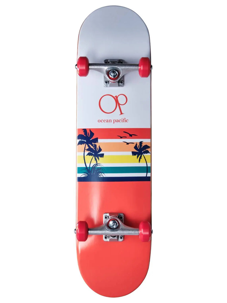Skateboard Complete Ocean Pacific Sunset Alb /Roșu 8