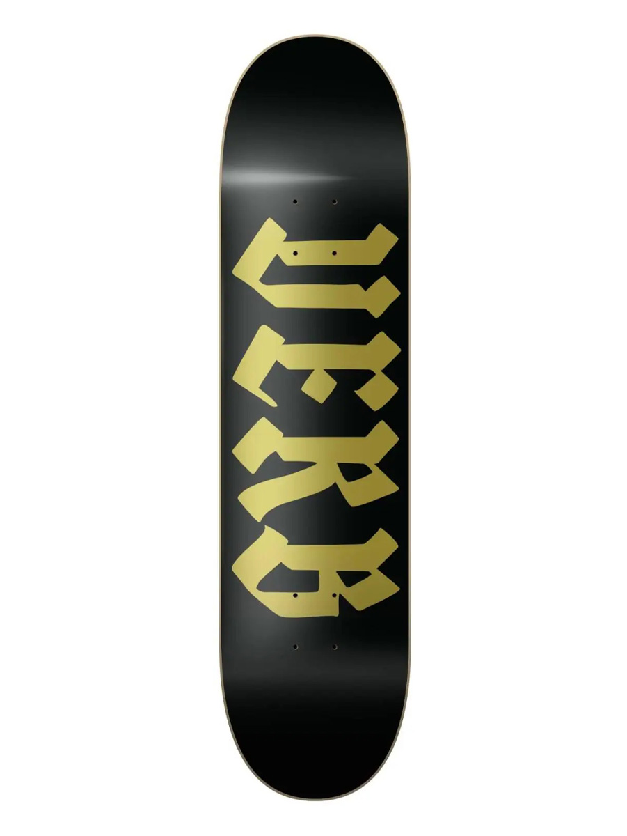 Skateboard Deck Verb Calligraphy Gold 8.25