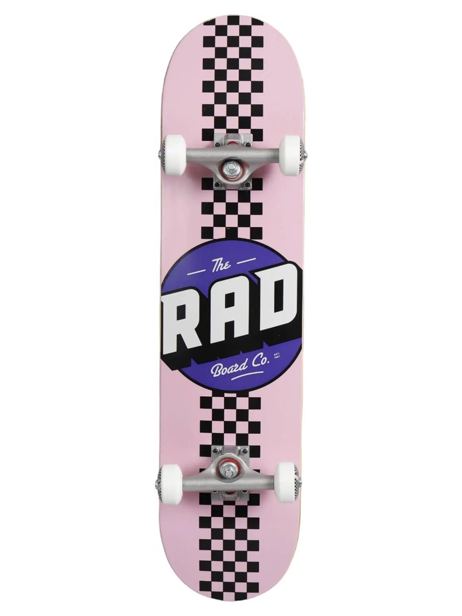 Sakteboard Complete RAD Checker Stripe Roz/Negru 7.75